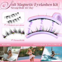 wiwoseo no-glue magnetic lashes for easy, adhesive-free application