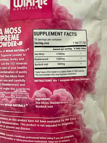 Glass bottle of Sea Moss Powder with scoop