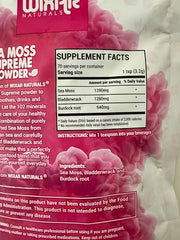 Glass bottle of Sea Moss Powder with scoop