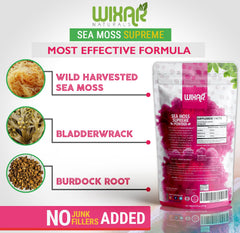 Nutrition facts for Wixar Sea Moss Powder