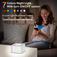 Wkzay White Noise Sound Machine in a home office reducing distractions.