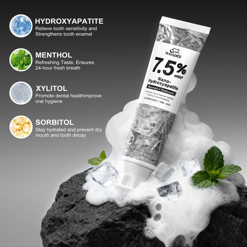 Enamel protection graphic for Woadee toothpaste