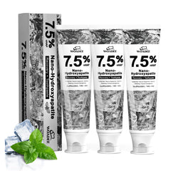 Three-pack Woadee Hydroxyapatite toothpaste front view