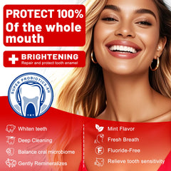 Label highlighting 6 probiotics + hydroxyapatite formula
