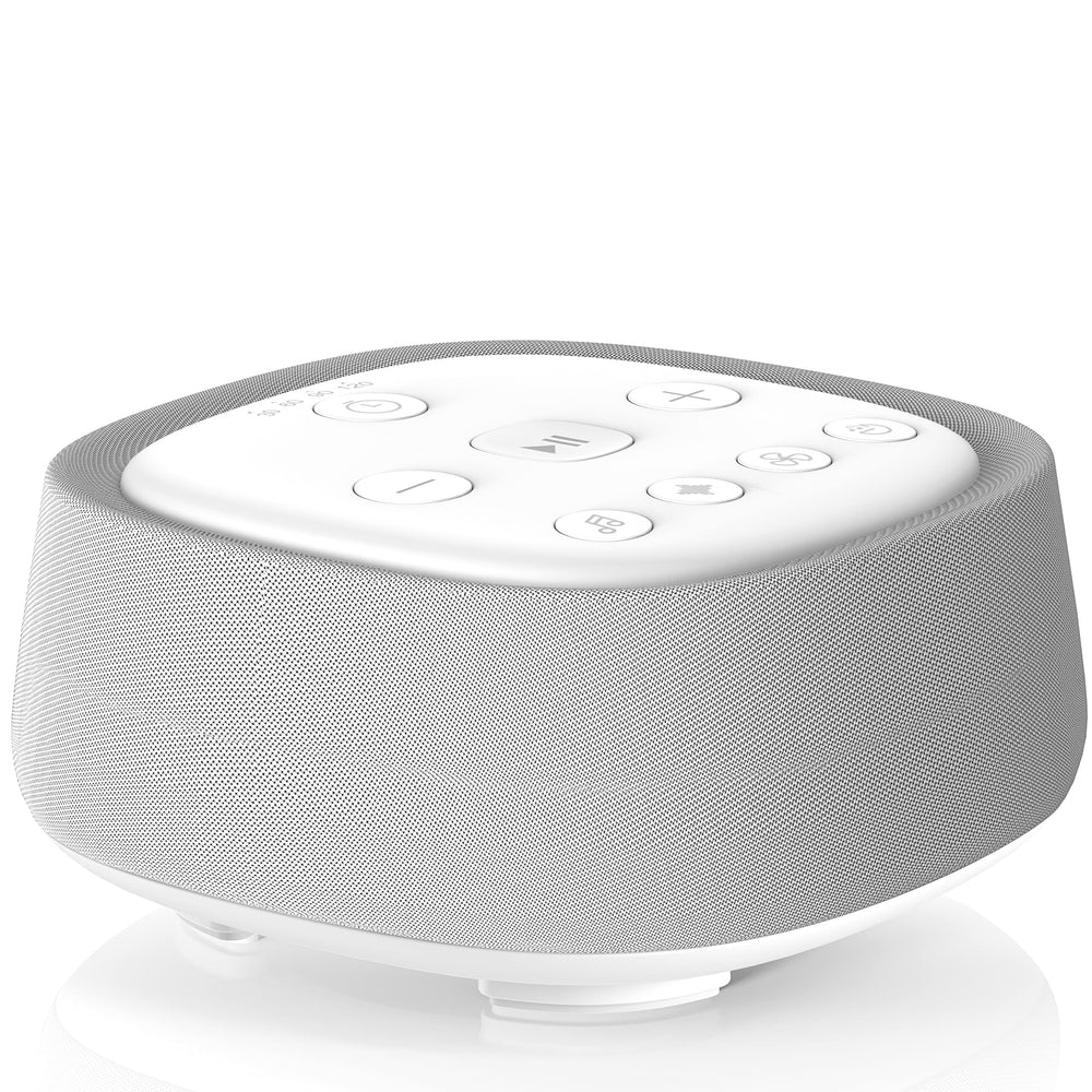 Wobrikosee front view shows compact travel-ready white noise machine for on-the-go sleep.