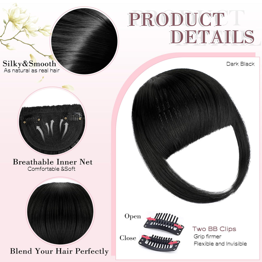 Wodelanle clip-in bangs natural blending on side profile for seamless style