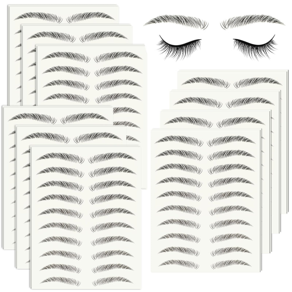 Wodelanle eyebrow sticker pack shows 20 sheets for natural-looking brows.