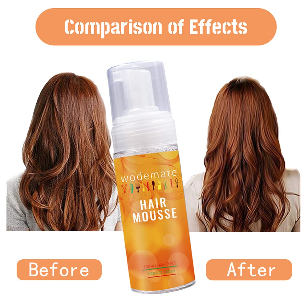Wodemate medium hold curly mousse defines curls with light control