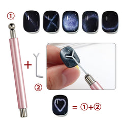 WOKOTO cat eye magnet pens in silver for vibrant metallic highlights