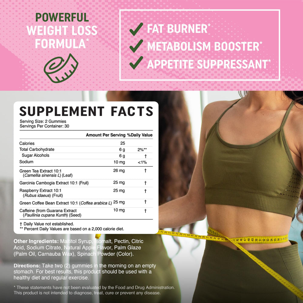 Close-up of Apple-flavored Fat Burner Gummies