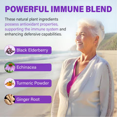 Immunity support with elderberry, turmeric, echinacea and ginger
