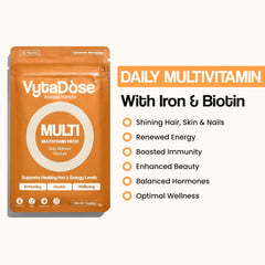 Close-up of iron and biotin fortified patch on skin