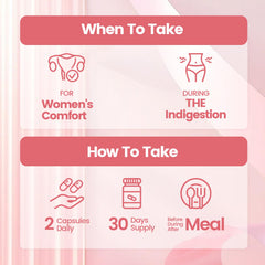 Digestive health concept with gut illustration