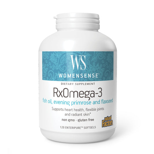 Womensense RxOmega-3 bottle with 120 softgels and 60 servings