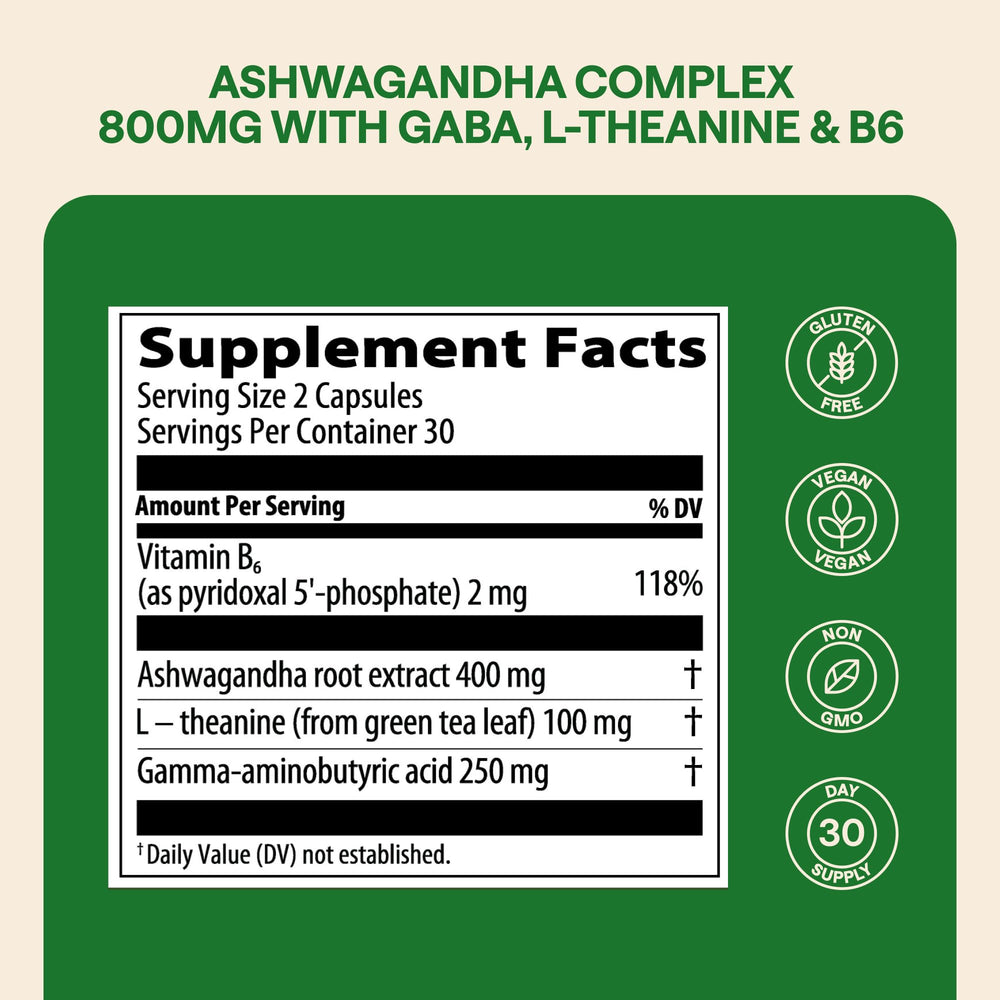 Close-up of Ashwagandha 800mg capsules