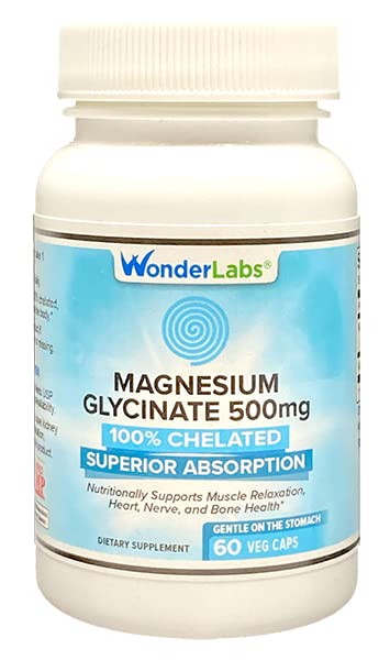 Wonder Laboratories Magnesium Glycinate 500mg bottle front