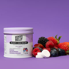 Wonderbelly talc-free dye-free packaging communicates clean ingredient promise
