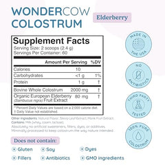 Container of WonderCow Colostrum Powder on a surface