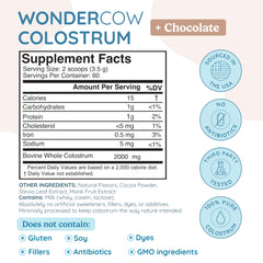 Colostrum powder highlighting immune support and gut health