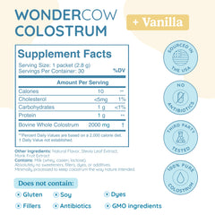 Close-up of 100% whole bovine colostrum powder