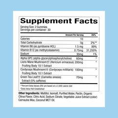 Close-up of Lion's Mane and Cordyceps ingredients in WonderFocus gummies
