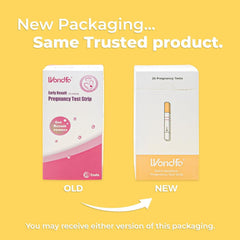 Box contents: 25-pack Wondfo pregnancy test strips