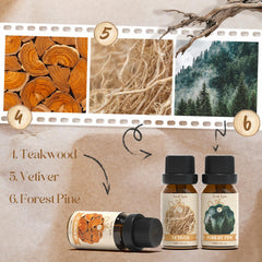 Wood aroma oils for diffusers and aromatherapy