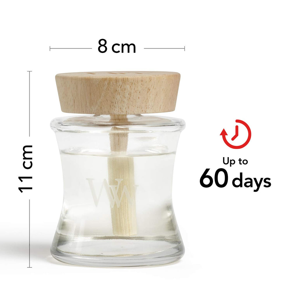 WoodWick Spill-Proof Diffuser uses natural rattan dowel to lift fragrance upward