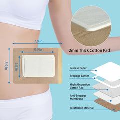 Disposable castor oil pack pad being prepared for use