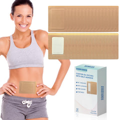 Set of 32 castor oil patches with anti-leakage cotton wrap, size 5.1 x 3.9 inches