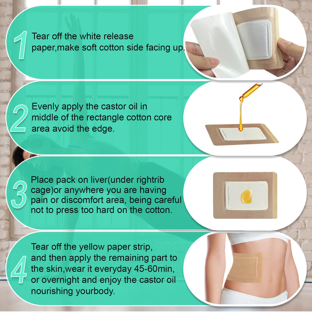 Anti-leakage cotton wrap included with castor oil patches