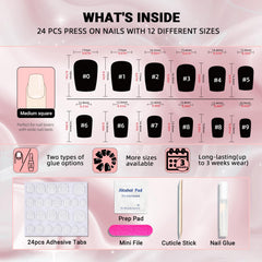Wooyas durable nails last 1-2 weeks with glue for longer wear.