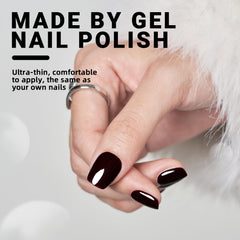 Wooyas application steps for quick, glue-on manicure