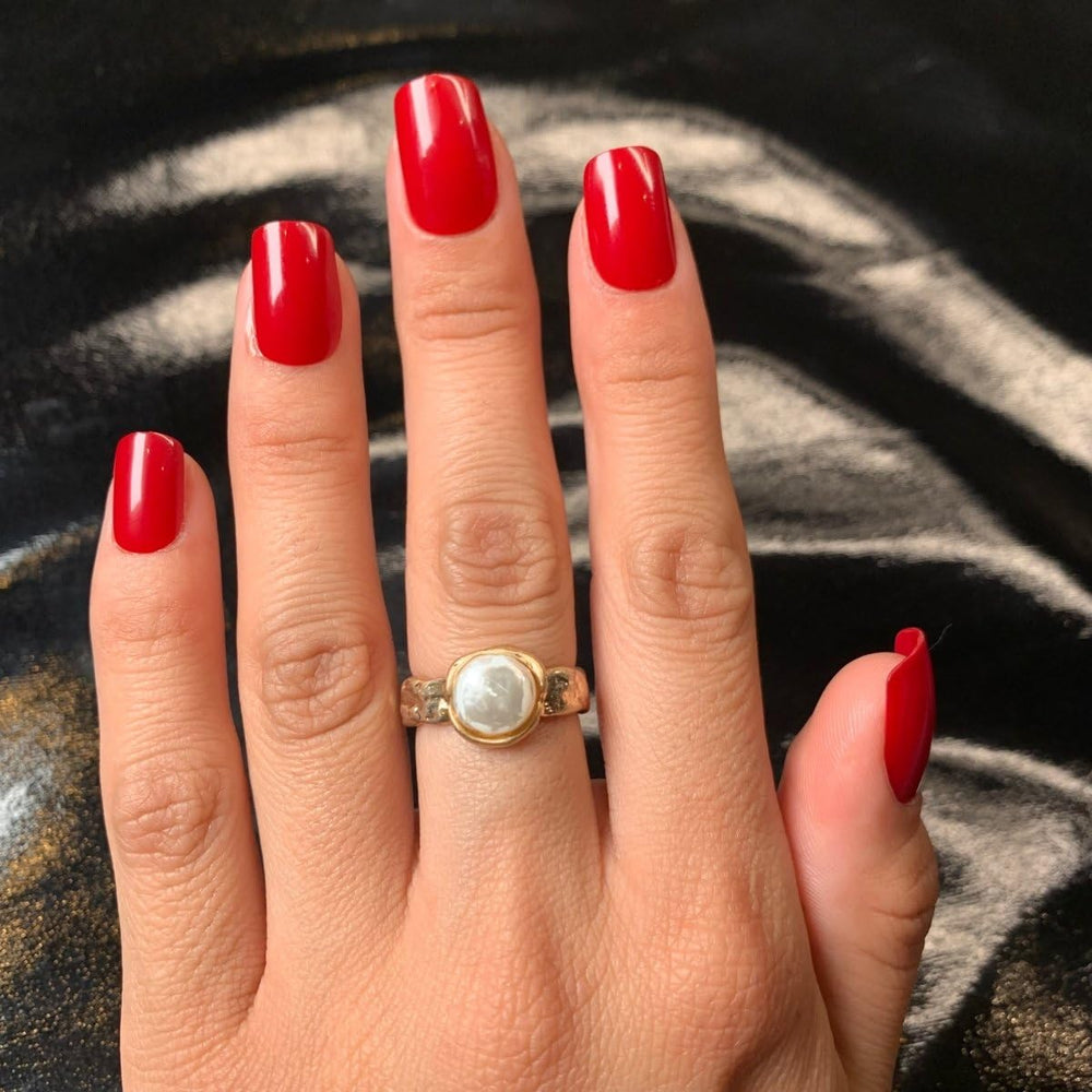 Wooyas red ABS nails offering safe, comfortable wear and good shape retention.