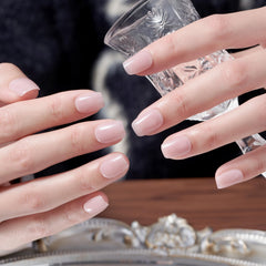 Wooyas soft gel glue-on nails kit enabling easy application and secure wear.