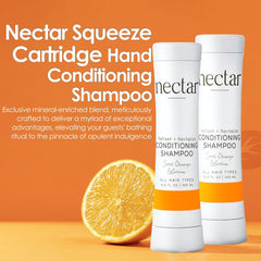 World Amenities Nectar Squeeze packaging highlights natural ingredients and fragrance.