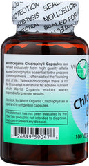 World Organic Chlorophyll 60mg bottle label close-up