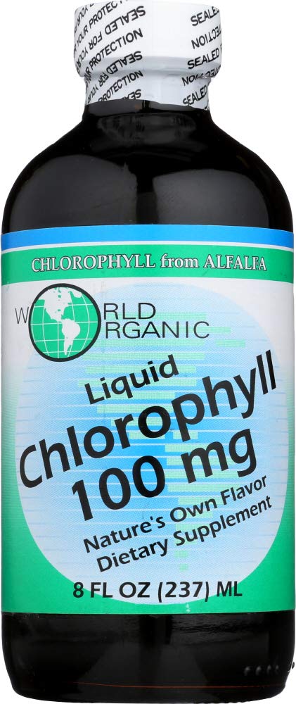 World Organics Chlorophyll Liquid 100 mg bottle front view
