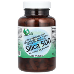 World Organics Silica 500mg tablets bottle - front view