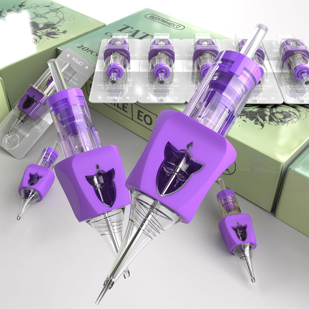 Wormhole Tattoo 20pcs set for versatile, ready-to-use cartridge options.