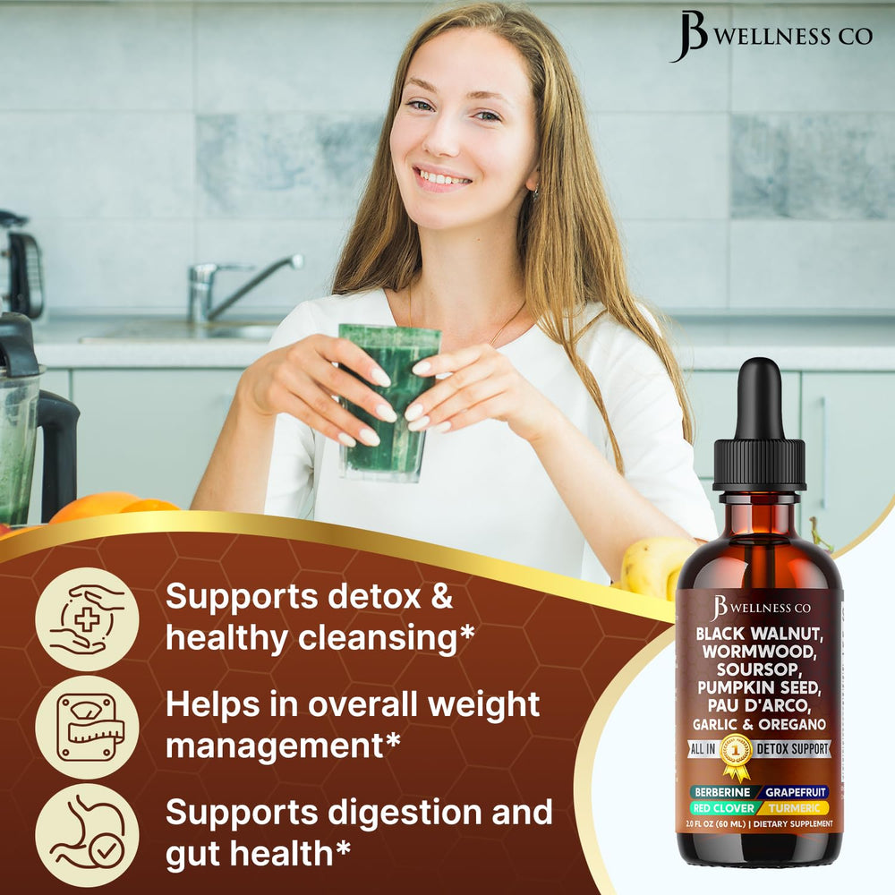 Wormwood Black Walnut Cleanse Drops bottle with dropper