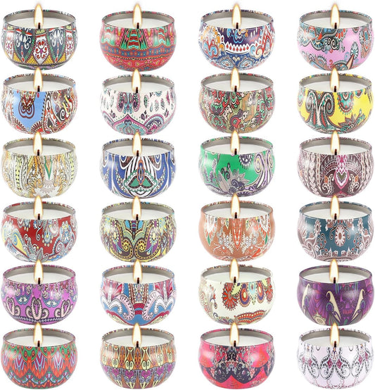 WPONSZU 24-pack scented candles gift set in travel tin jars