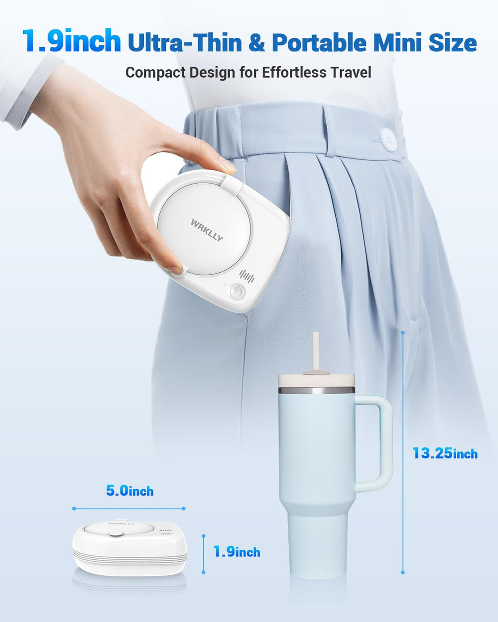 One-touch operation on Wrklly ultrasonic cleaner