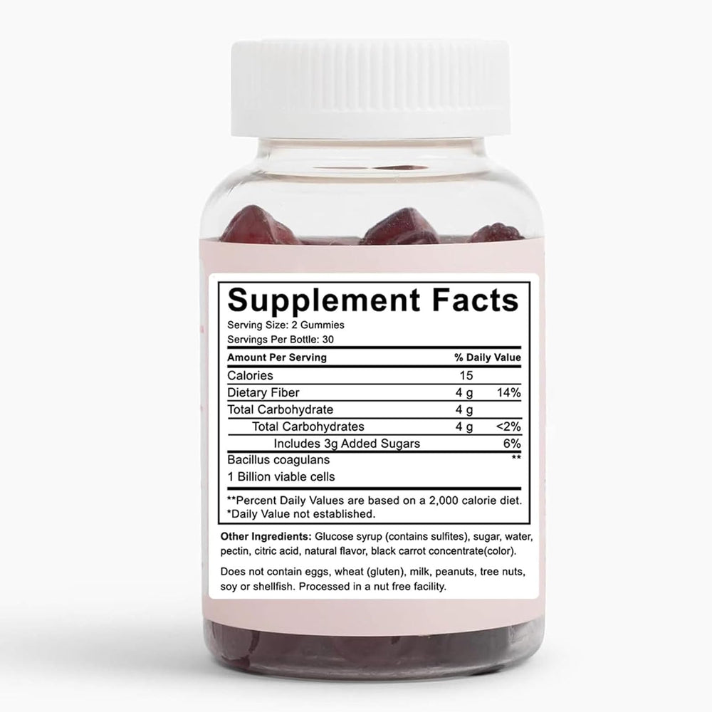 Front view of Wuliao Clean Fiber Gummies packaging