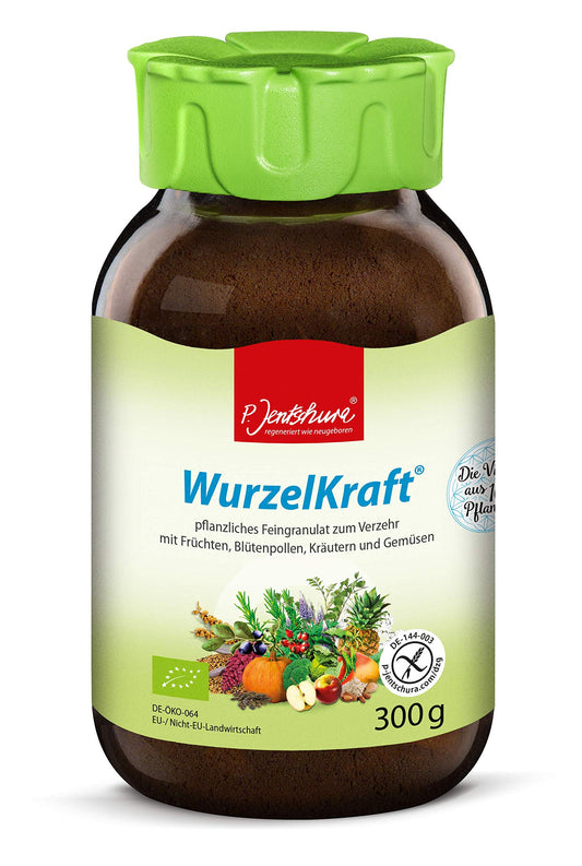 Front view of Dr. Jentschura WurzelKraft 300g packaging