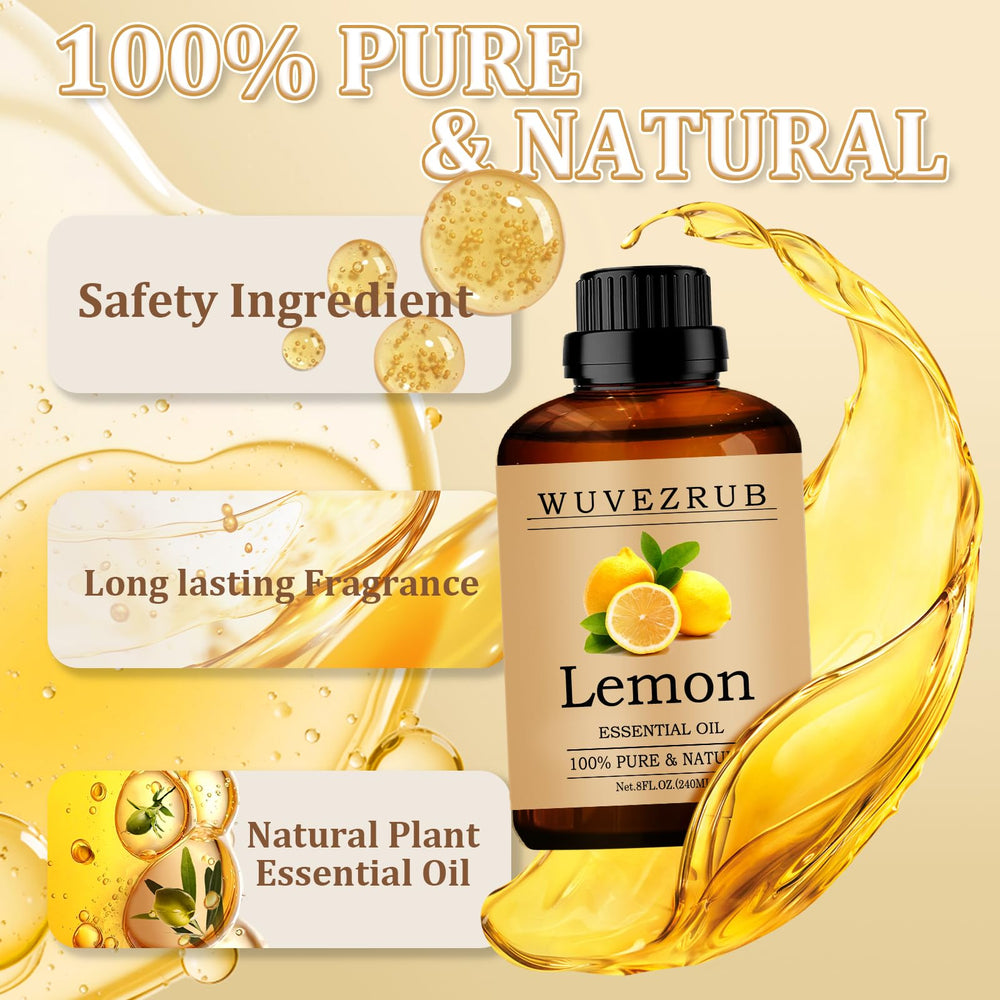Steam-distilled lemon essential oil close-up in bottle