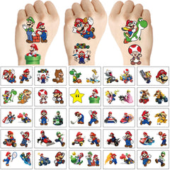 WYKDAG Mario temporary tattoos: kid-friendly designs ideal for school events and birthdays.