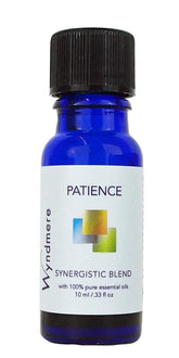 Wyndmere Naturals Essential Oil Patience bottle pour for calm focus.