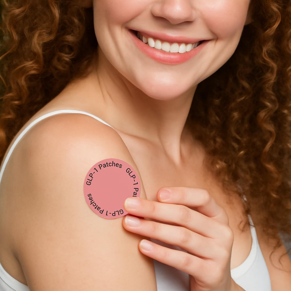 GLP-1 patch visible on skin during daily wear