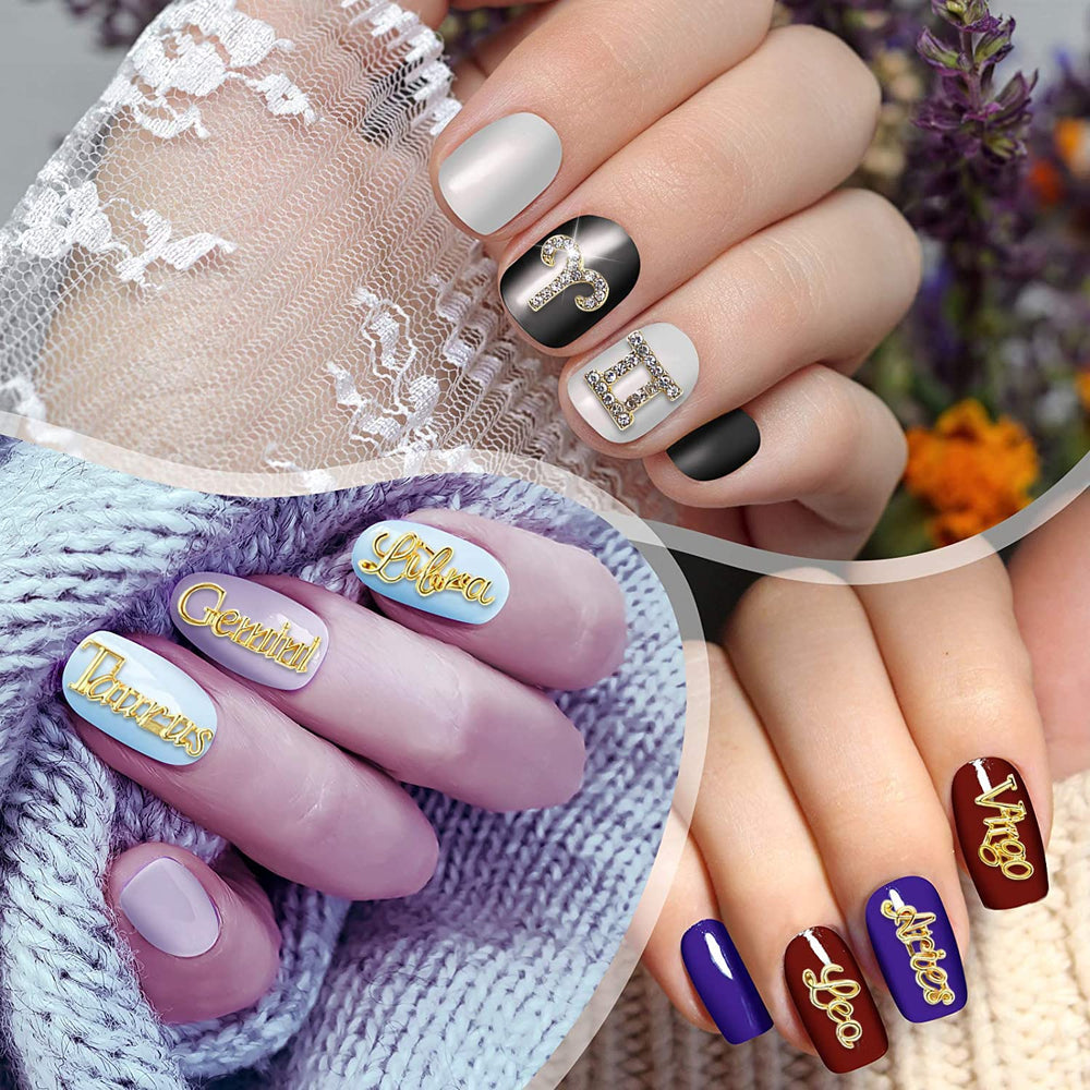 Durable alloy and rhinestones ensure lasting nail decor with XEAOHESY.